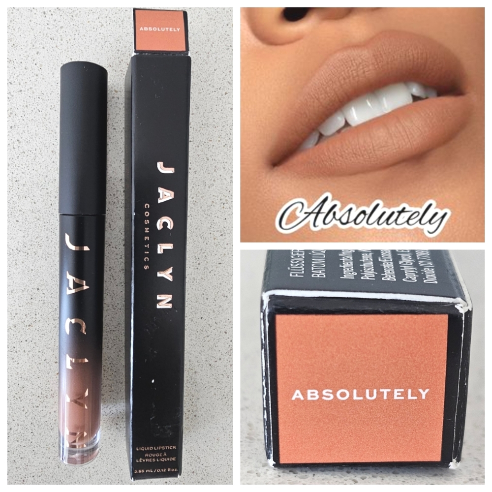 JACLYN ABSOLUTELY Lip Color Liquid Lipstick Poutspoken Cosmetics 3.55oz Nude Glo